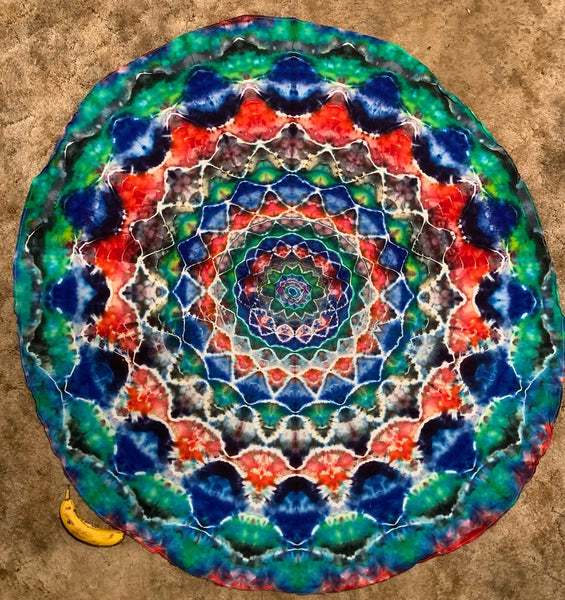 60" round cotton mandala tapestry
